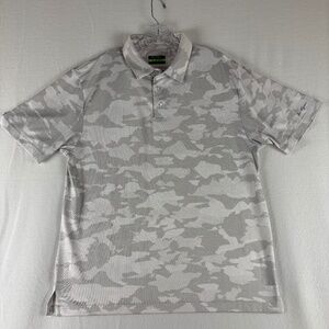 Ben Hogan Performance Golf Polo Shirt Men's Size L Gray Camo Recycled Polyester